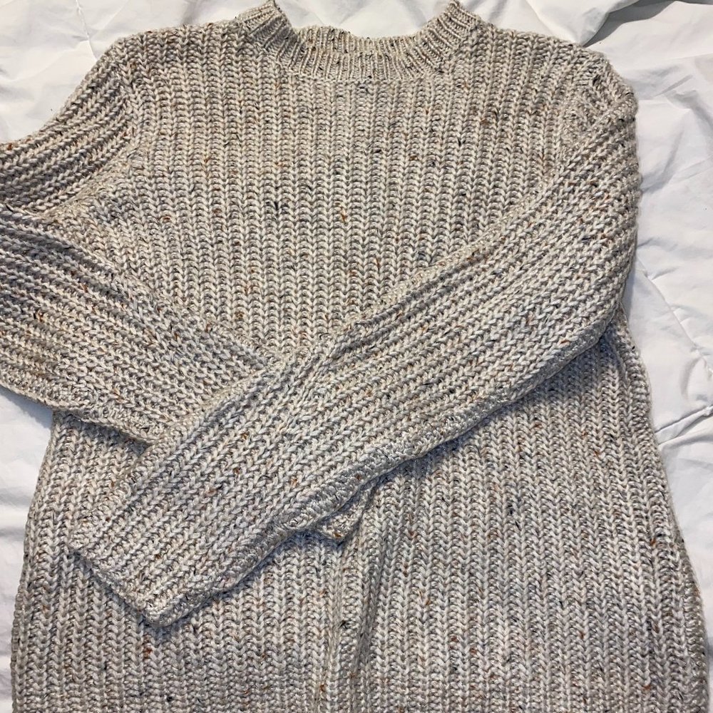 Tan Sweater with hints of color long sleeve